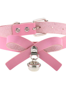 情侣粉色配饰PU皮街拍CHOKER项链