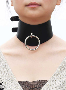 新款夸张锁骨链项链pu皮街拍夜店