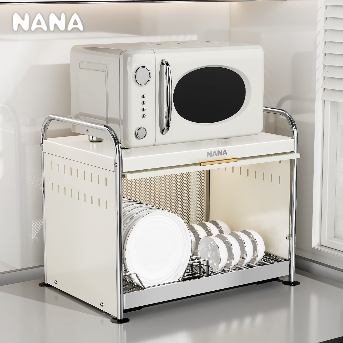 纳纳厨房碗柜碗碟收纳架不锈钢全密封碗盘沥水架家用放碗筷置物架,淘宝优惠券,粉丝福利购,淘宝优惠卷