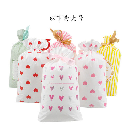 包邮50个塑料抽绳袋合集/丝带束口礼品袋/送人礼物环保可爱包装袋 - 图2