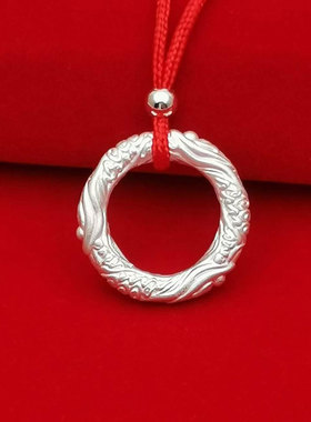 999足银女士儿童平安扣吊坠