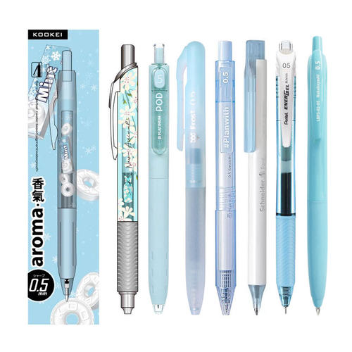Pentel派通中性笔0.5按动黑笔白金仲林kookei夏日冰爽组合刷题笔 - 图2