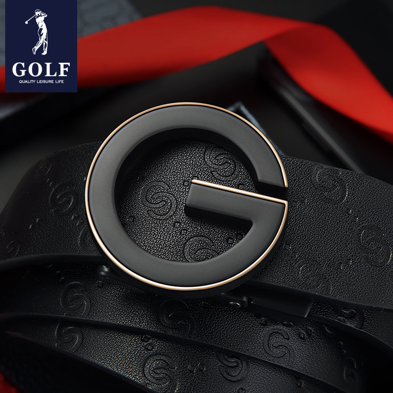 GOLF高尔夫男士皮带真牛皮商务休闲头层牛皮裤腰带父亲节礼物礼盒