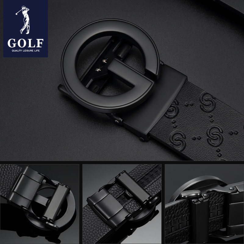 GOLF高尔夫男士皮带真牛皮商务休闲头层牛皮裤腰带父亲节礼物礼盒