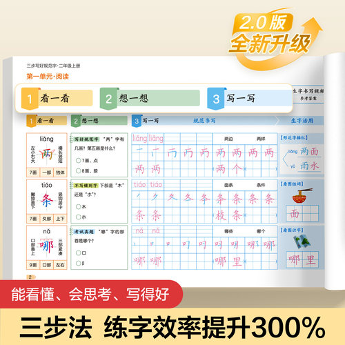 2026秋季新版【三步写好规范字】华夏万卷一年级二年级同步练字帖三年级上下册小学语文人教版四五六年级二类字练字帖小学生专用-图2