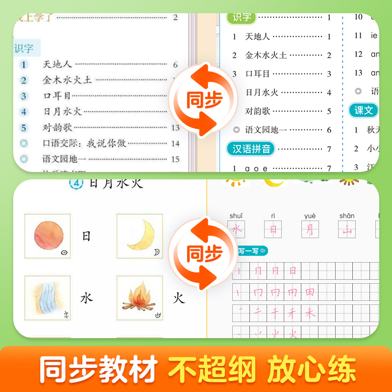 华夏万卷看拼音写词语一年级二年级上册下册人教版小学语文拼音专项训练小学生同步练习册注音拼读训练字帖 - 图1