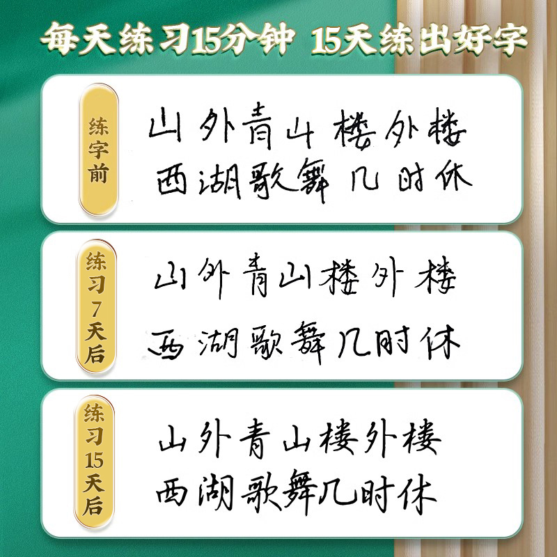 华夏万卷行楷字帖成人练字吴玉生一本通行书练字帖成年速成硬笔书法初学者练字本高初中生入门专用临摹钢笔每日一练女生字体连笔字-图1