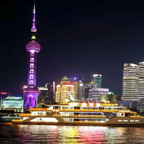 上海快速通道登塔东方明珠旋转餐厅自助午餐外滩浦江夜游船亲子游 - 图0
