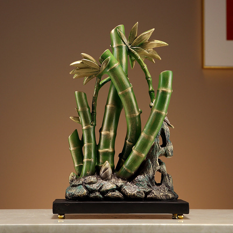 新品竹子摆件创意装饰品树脂酒柜玄关工艺品乔迁升学礼物礼品送礼