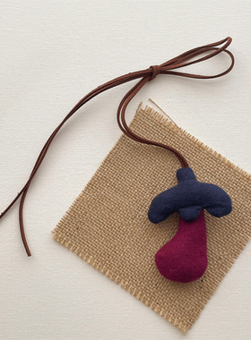 韩版布艺立体卡通蘑菇玩偶项链包包茄子挂饰可爱百搭儿童毛绒链