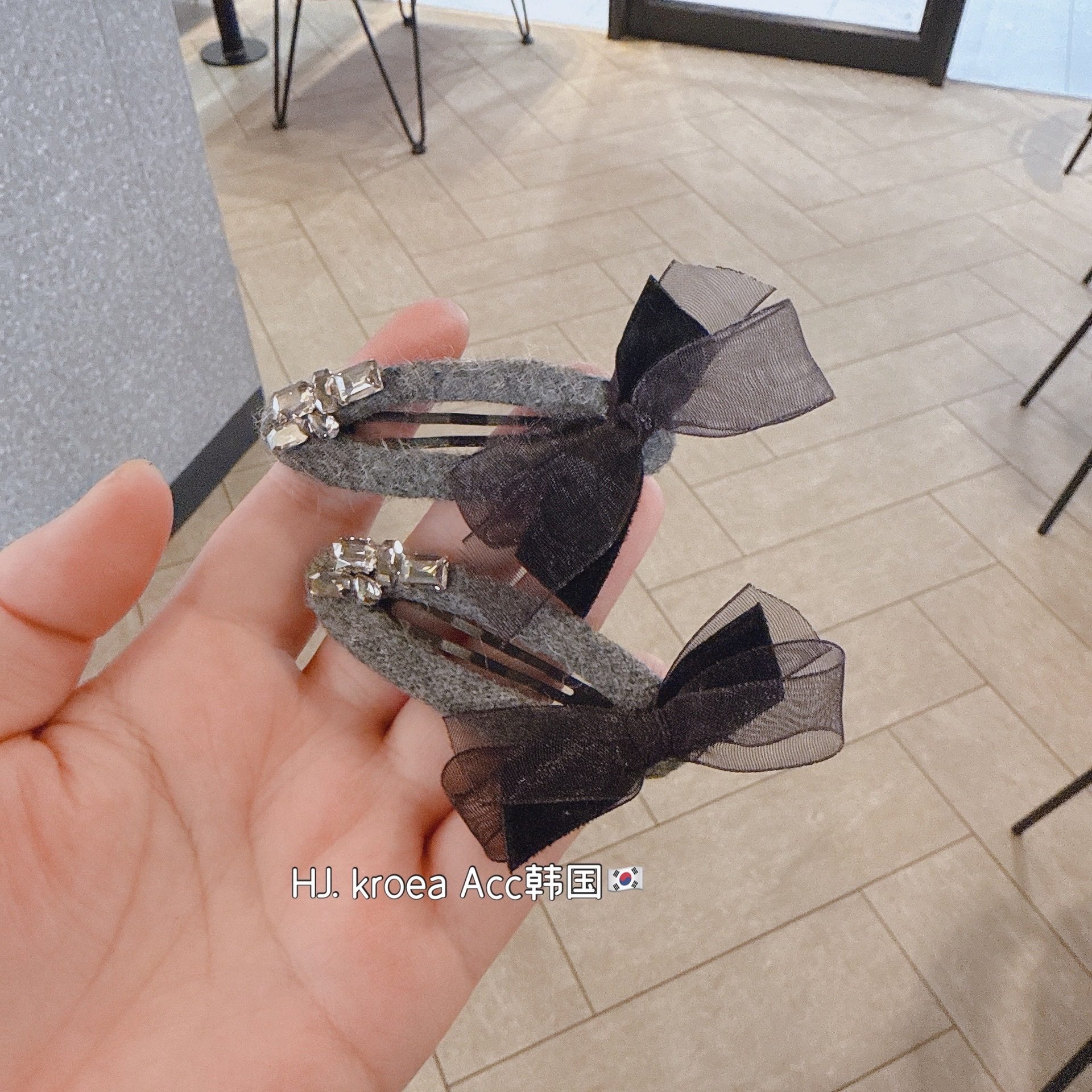 复古感网纱蝴蝶结珍珠钻羊毛灰刘海夹侧边BB夹韩国新款碎发边夹,淘宝优惠券,粉丝福利购,淘宝优惠卷