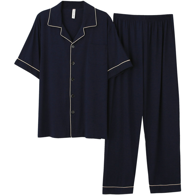 夏天短袖长裤莫代尔男士宽松睡衣 繁花浪漫服饰睡衣/家居服套装