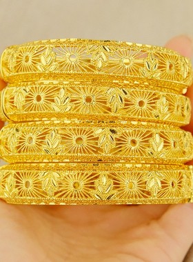 手镯 迪拜表演土豪手链Gold plated hollow bracelet jewelry