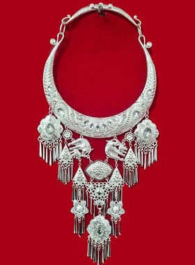 Hanfu Miao Ethnic Dance Necklace Accessories女流苏项链汉服