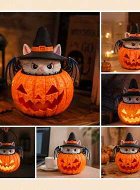 HalloweenPumpkinCat3DProp