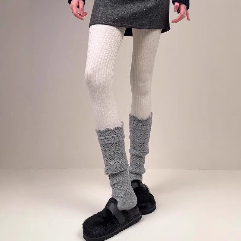 复古针织小腿堆堆袜子女秋冬加厚配鲨鱼裤袜冬季羊毛感miu长筒袜,淘宝优惠券,粉丝福利购,淘宝优惠卷