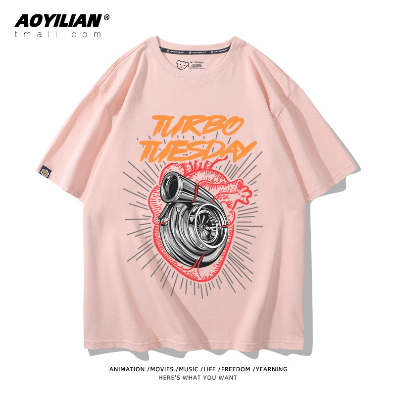复古点活塞涡轮印花男女短袖t恤 澳伊恋T恤
