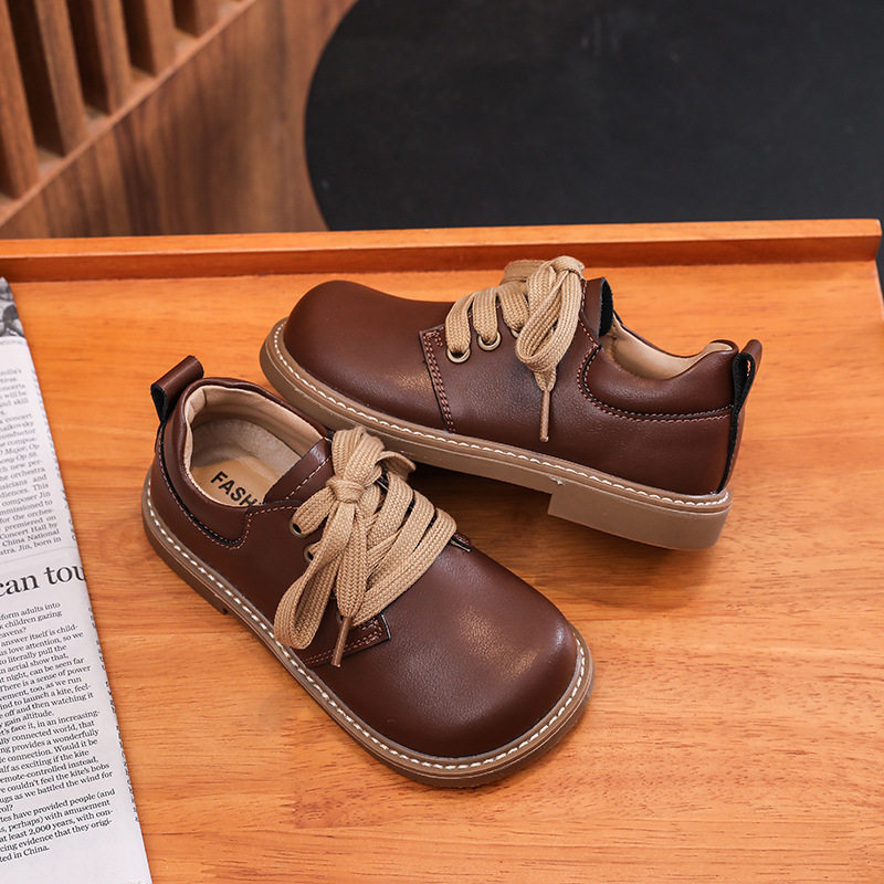 女童小皮鞋2025新款软底黑色英伦风儿童男童真皮宝宝复古休闲单鞋,淘宝优惠券,粉丝福利购,淘宝优惠卷