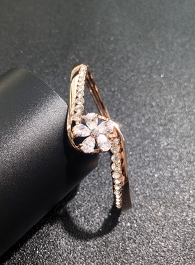 日韩风钛钢锆石闪钻18K金手环