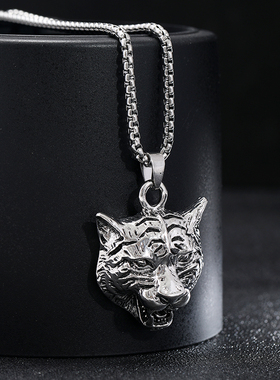 虎年钛钢项链男女潮酷长款吊坠