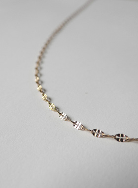 ysxl02银饰项链基础款配闪光镀金