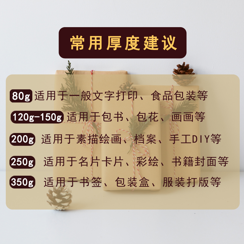 【10张装】全开大张牛皮纸 350克牛皮打版纸包装纸包书纸250克牛皮卡纸200克包标书纸 正度1K牛皮纸 - 图3