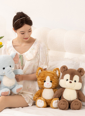 新品大象松鼠橘猫毛绒玩具儿童生日礼物萌宠家居摆件活动礼品