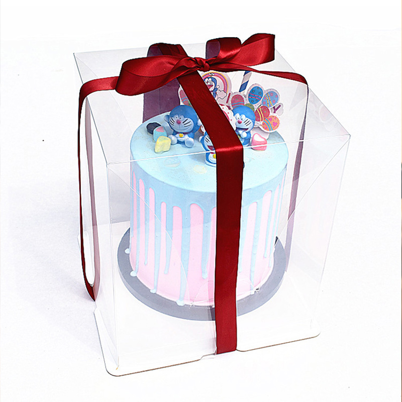 蛋糕盒四6寸8寸10寸12寸双层加高透明蛋糕盒透明生日蛋糕包装盒子 - 图3