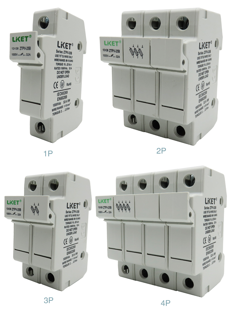 利可特LKET光伏直流熔断器 保险丝座汇流箱ZTPV-25 10*38 DC1000V - 图3