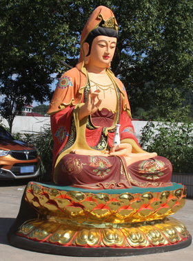 树脂佛像敦煌彩莲花观音厂家直销