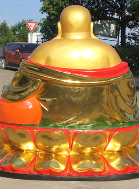 寺庙树脂木雕大肚弥勒佛