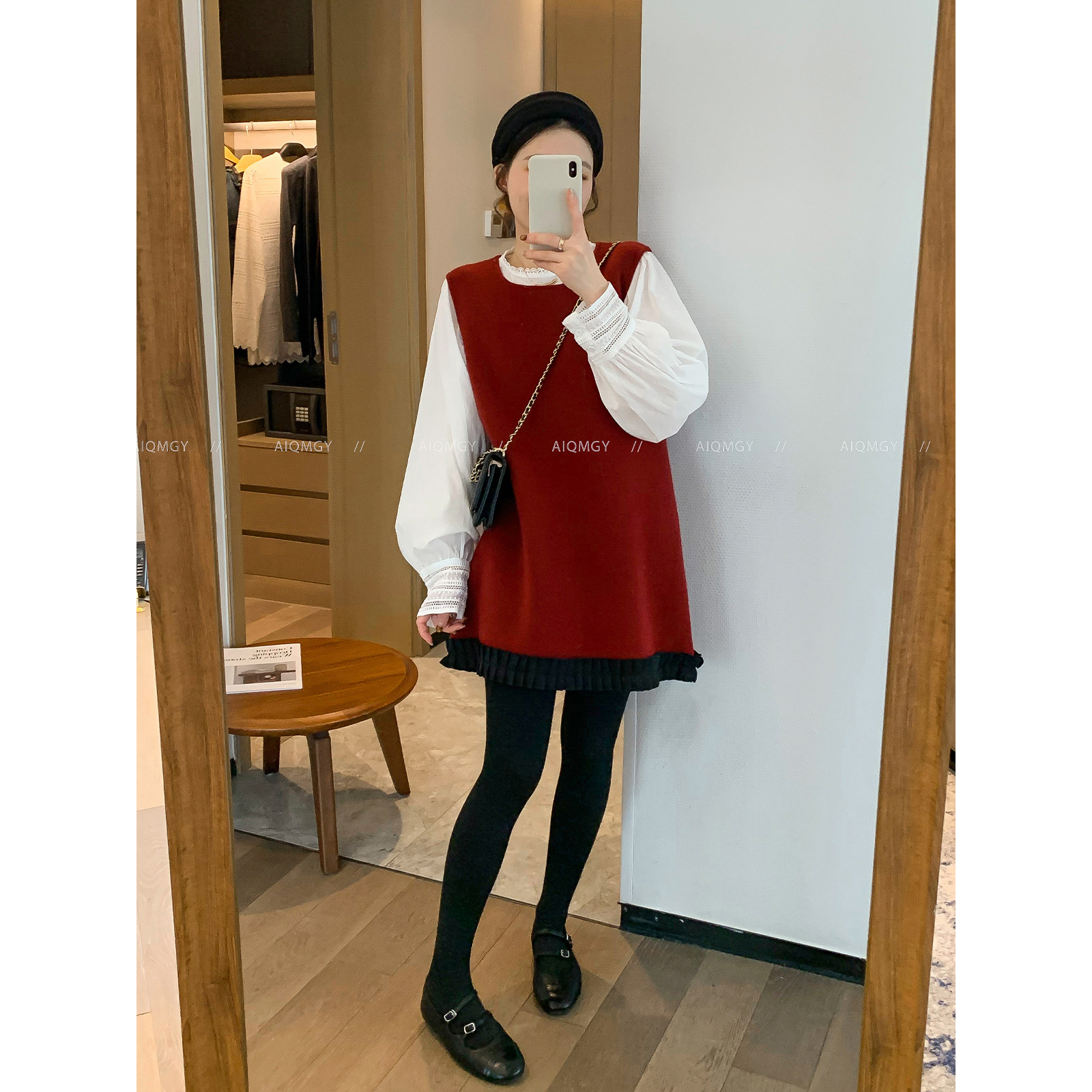 爱情魔鬼鱼 休闲套装女2025年冬季新款长袖衬衫背心连衣裙两件套,淘宝优惠券,粉丝福利购,淘宝优惠卷