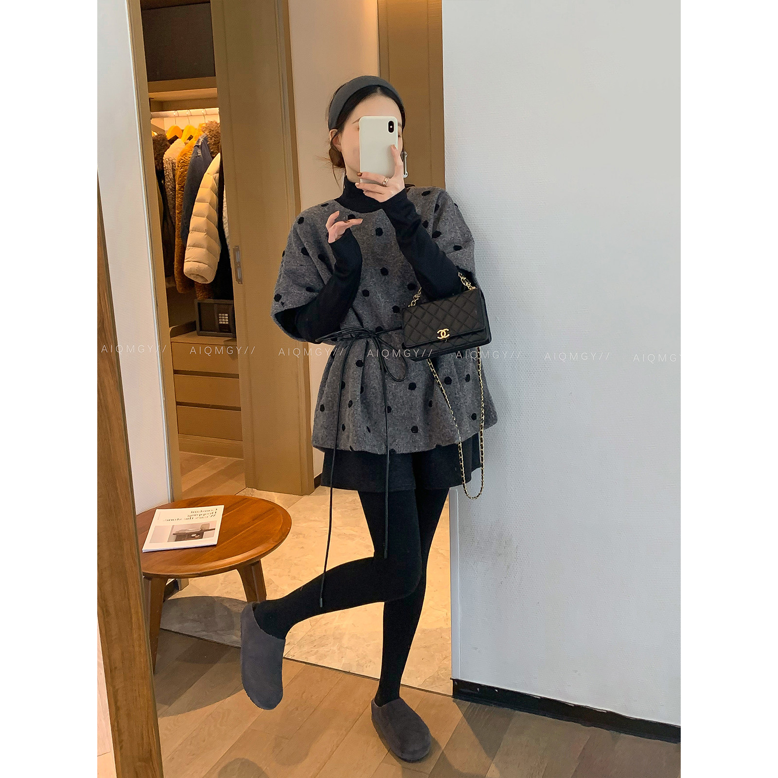 爱情魔鬼鱼 时尚套装女2025年冬季长袖打底T恤叠穿波点马甲两件套,淘宝优惠券,粉丝福利购,淘宝优惠卷