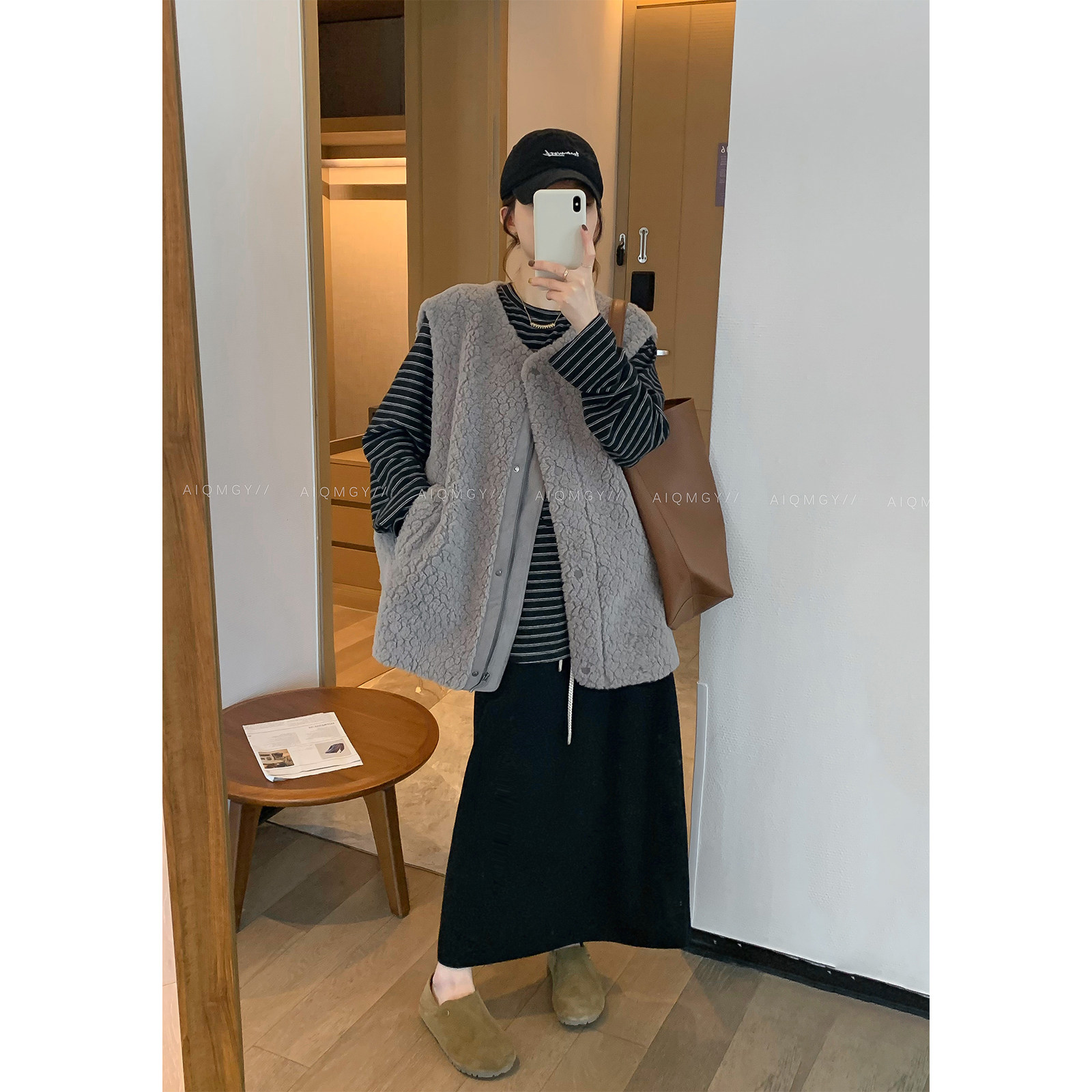 爱情魔鬼鱼 条纹字母卡通长袖T恤女2025秋冬新款慵懒风中长款上衣,淘宝优惠券,粉丝福利购,淘宝优惠卷