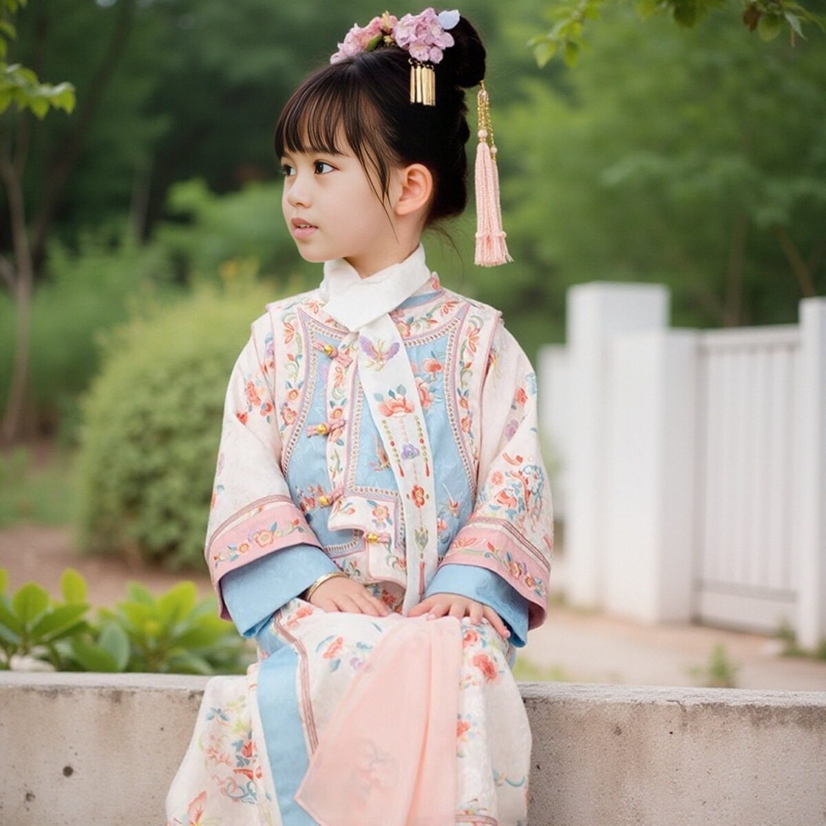 新款儿童古装格格服女童清朝宫廷服饰春秋旗袍中国风女童旗袍套装,淘宝优惠券,粉丝福利购,淘宝优惠卷