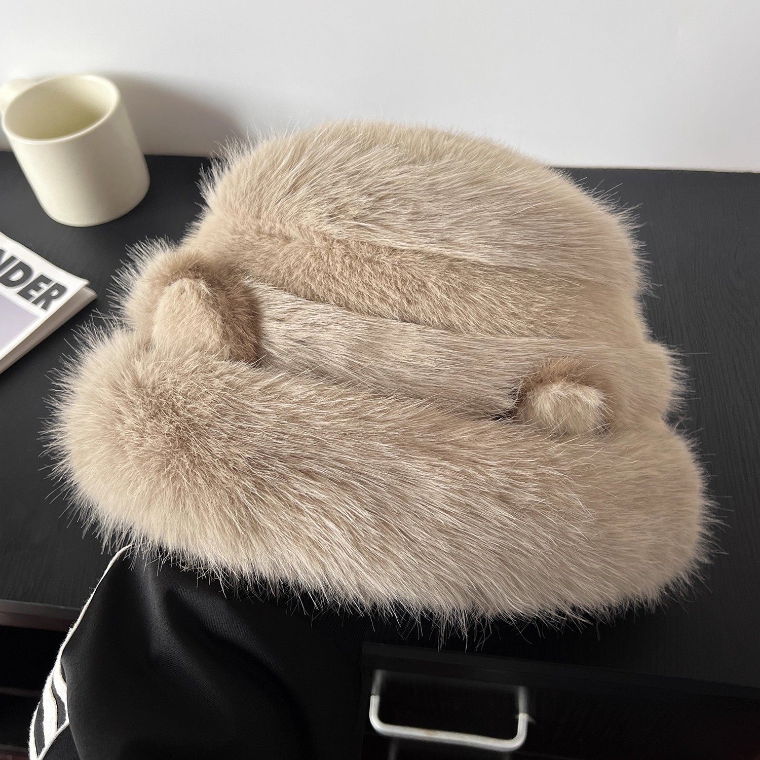 可爱猫咪耳朵毛绒渔夫帽女2025新款秋冬季保暖防寒护耳盆帽显脸小,淘宝优惠券,粉丝福利购,淘宝优惠卷