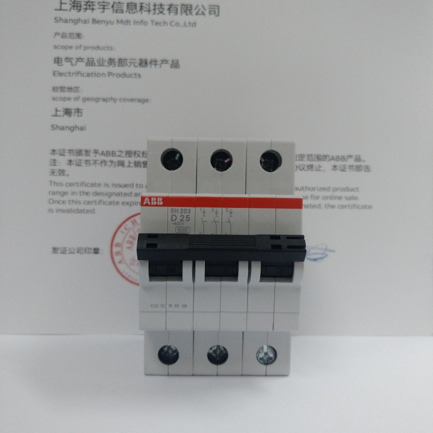 正品 ABB 微型断路器 SH203-D6 三相3P D10 D16 D25 D32 D40 D63A - 图1