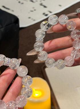 白桃汽水仿白水晶白阿塞串珠手链轻奢小众精致高级感手串女款