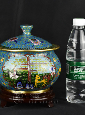北京景泰蓝铜胎珐琅茶叶罐出国礼