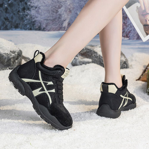 品牌德训鞋子女2025新款爆款冬季加绒保暖棉鞋厚底运动休闲老爹鞋 - 图0