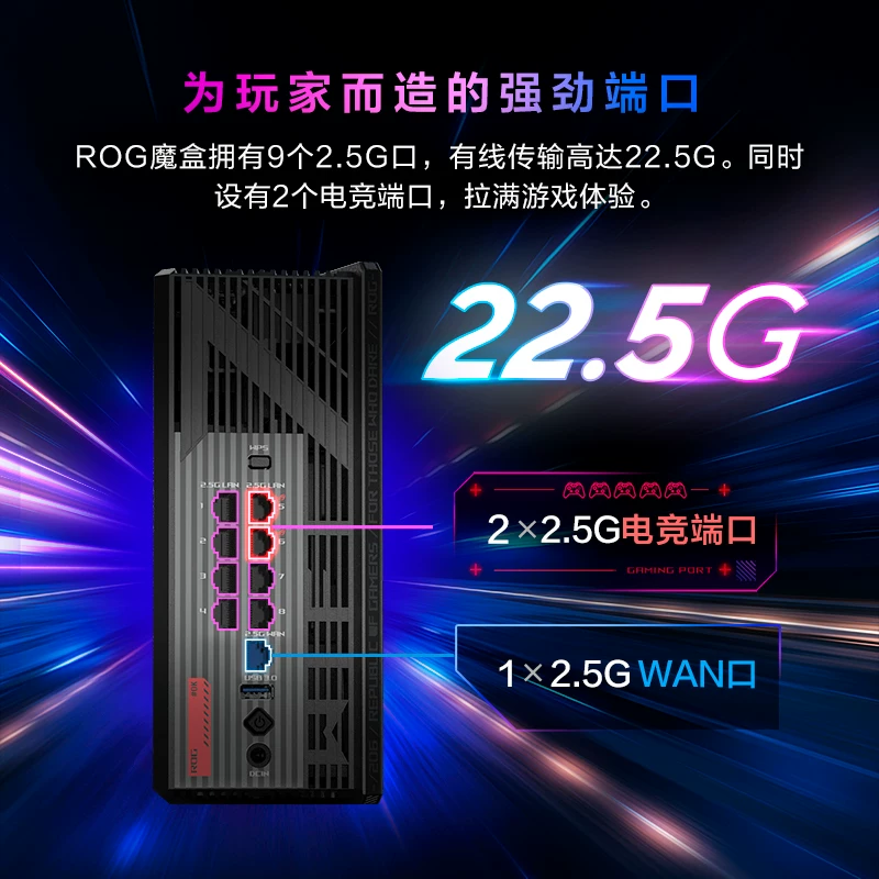 [Spot speed delivery] Асус ROG Magic Box WiFi7 E-sports Беспроводной маршрутизатор AI с Wi-Fi 2,5G портами для домашних игр MTK AI Встроенное ядро 2GB DDR4 память