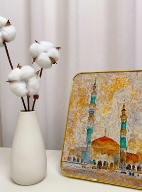 跨境中东产品20*25cm晶瓷画桌面摆件装饰画中东文化伴手礼