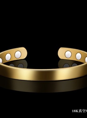 欧美磁石手环铜饰品亚光面黑色磨砂磁疗保健手镯养生磁性手饰女式