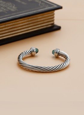 欧美ins镶嵌宝石银饰手镯