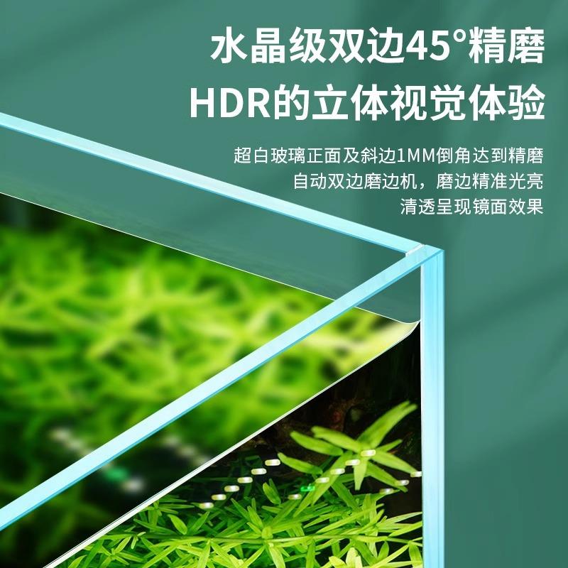 超白草缸鱼缸客厅小型裸缸造景南美原生溪流缸桌面生态乌龟缸鱼缸 - 图0