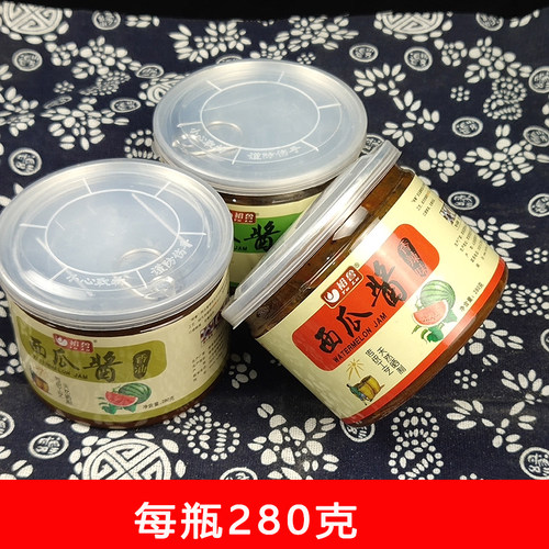 菏泽正宗西瓜酱豆舌尖美食下饭菜传统工艺黄豆西瓜酱豆280克×3瓶 - 图0