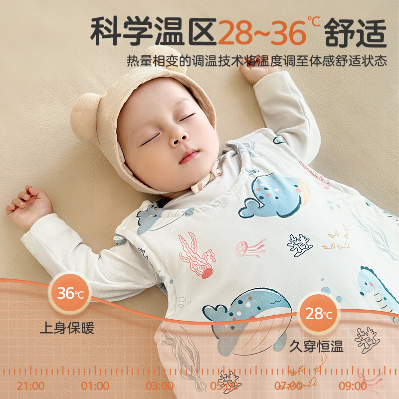 宝宝睡袋秋冬季婴儿无袖背心儿童护肚子防踢被新生儿豆豆安抚睡觉