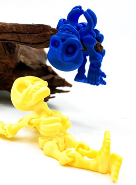 3D打印创意立体搞怪铰链骷髅人模型关节可动趣味摆件万圣节礼物