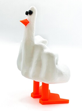 3D打印创意鸭模型搞怪小众家居装饰摆件中指鸭摆件塑料工艺品摆件