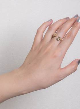 Palnartpocx4F猫咪老鼠戒指